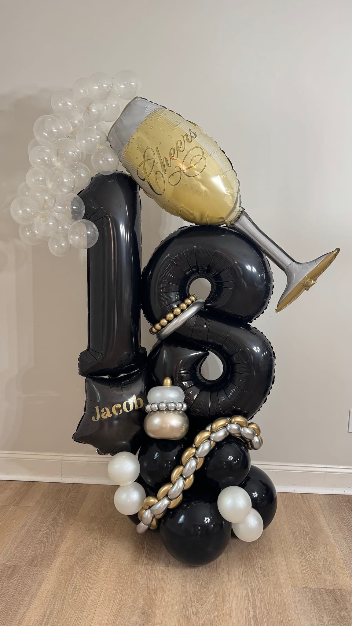 Champagne balloon bouquet