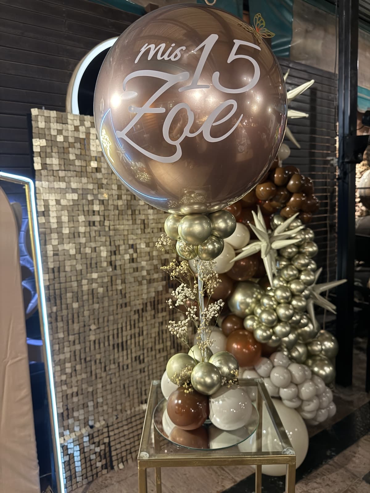 Personalized Quinceañera & Birthday Balloon Centerpiece