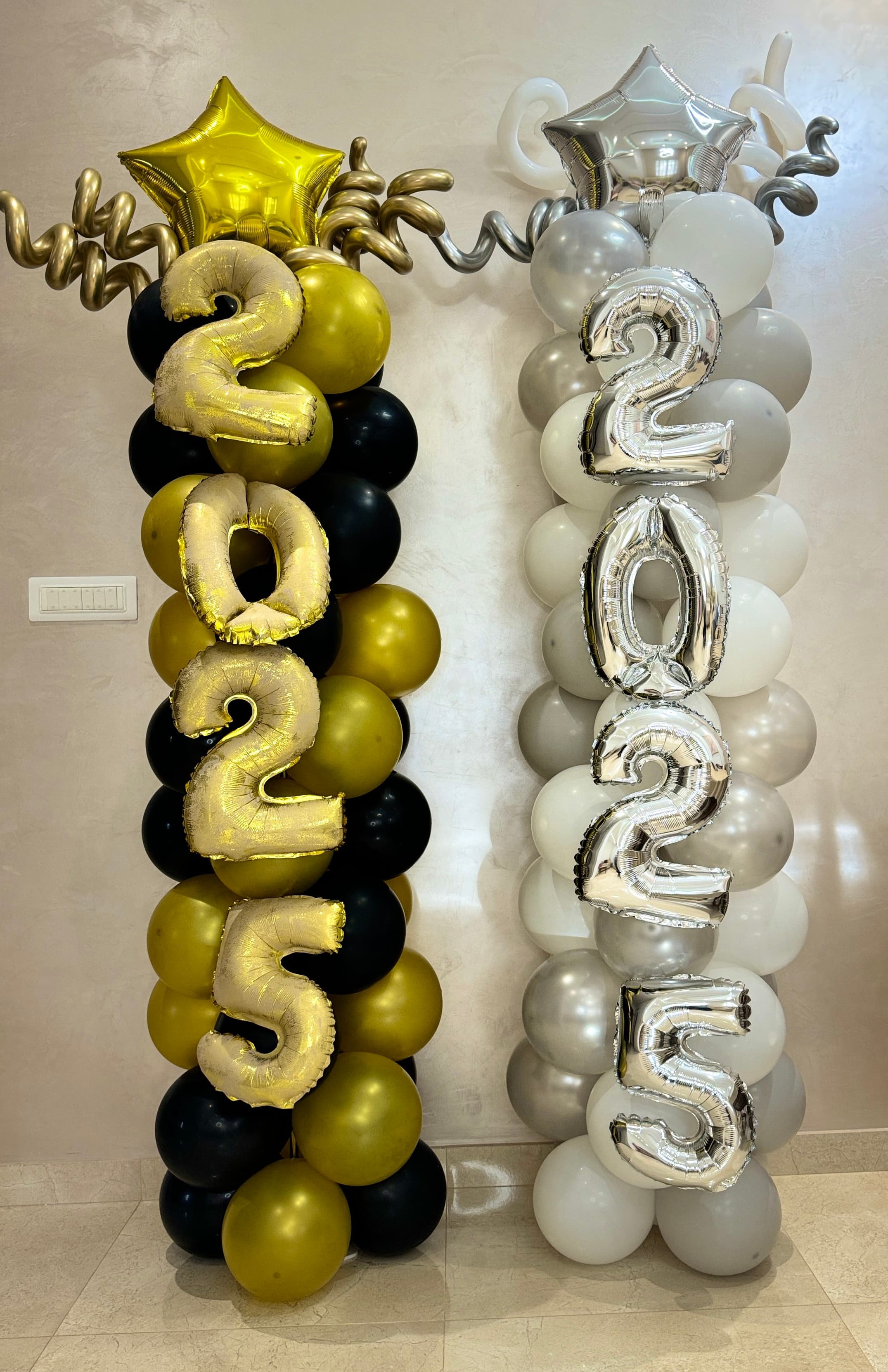 Festive Number Balloon Columns
