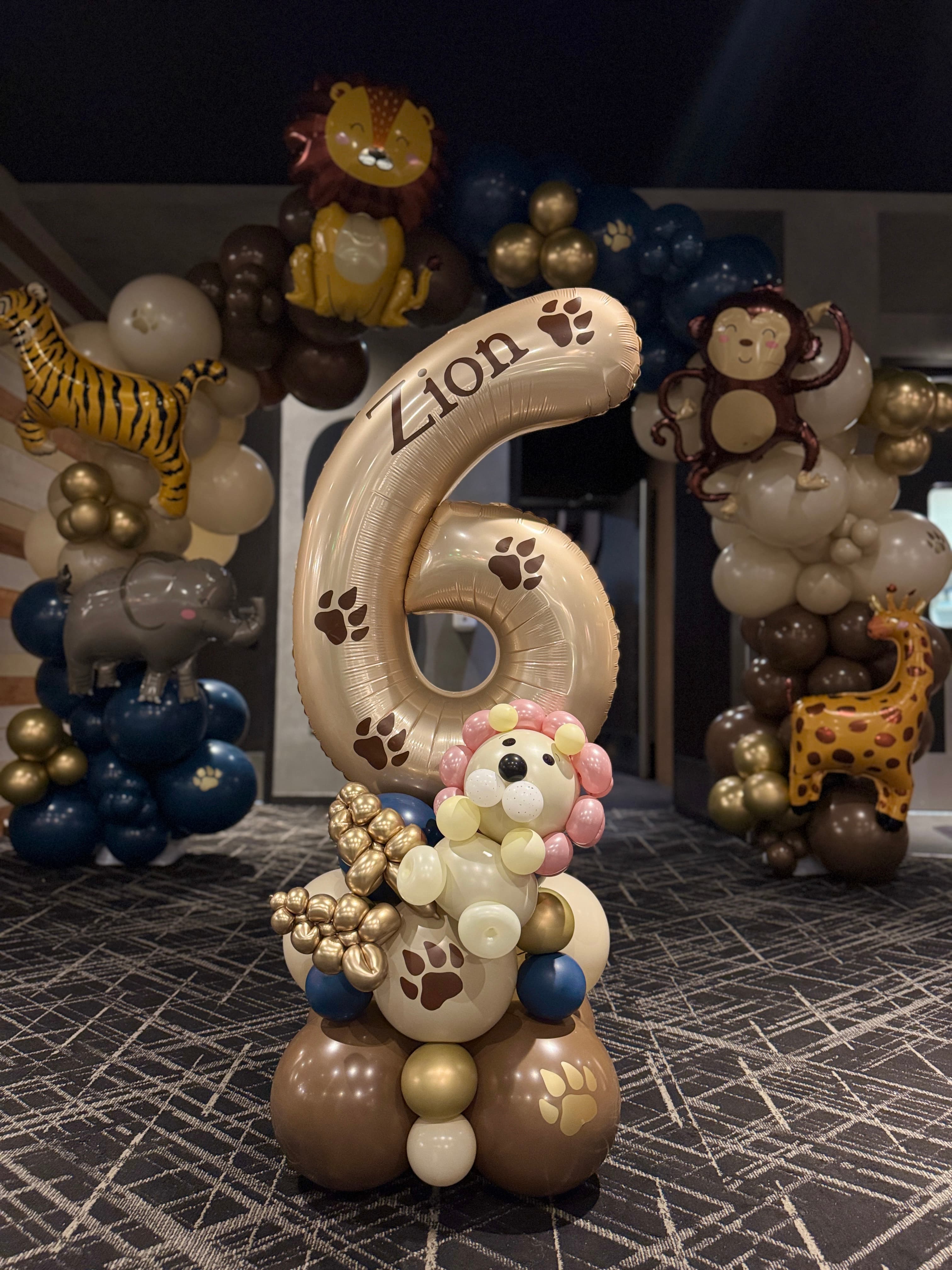 Lion Number Balloon Bouquet