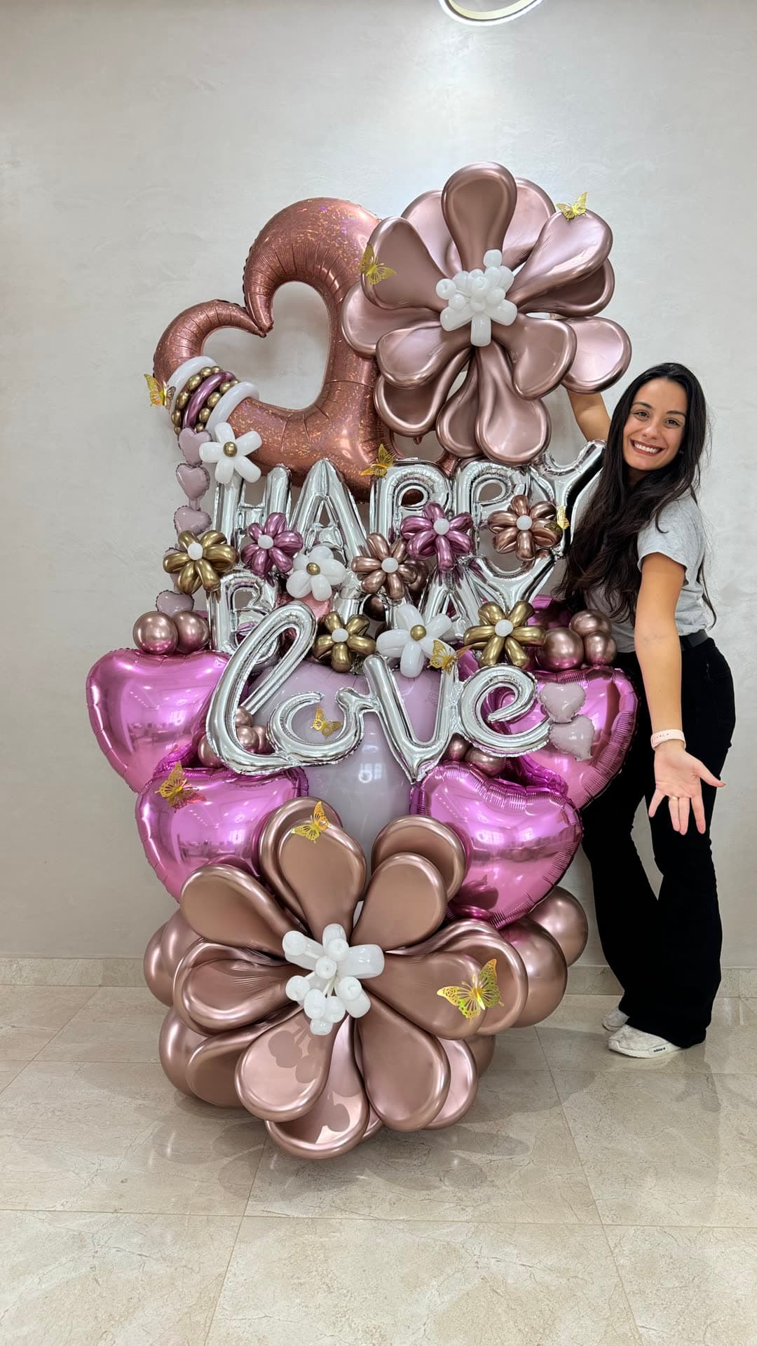 Jimena with balloon decorations