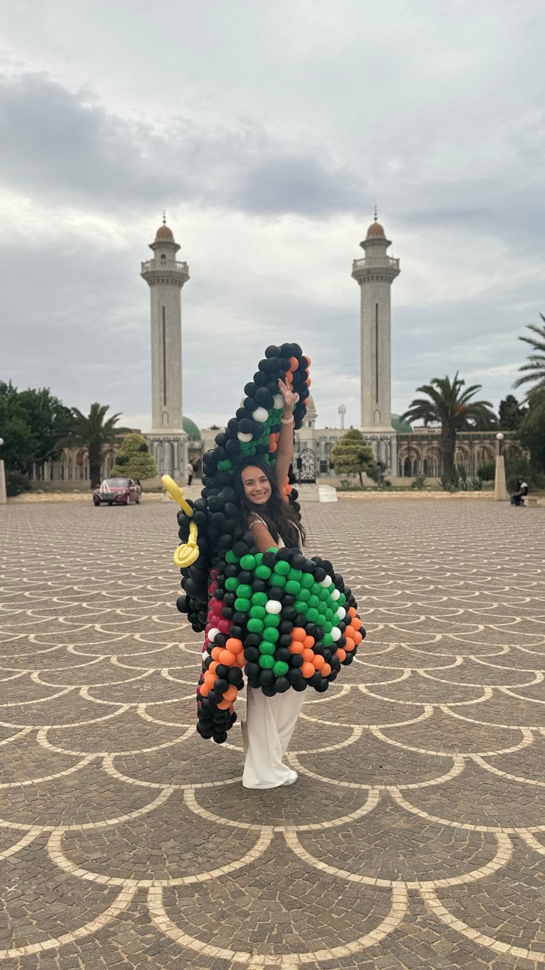 Jimena with balloon decorations